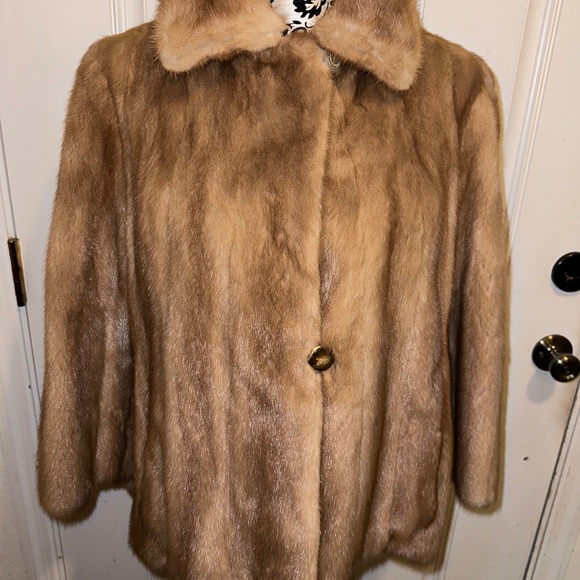 L.S. Ayres & Co Of Indiana Vintage Blonde Tan Mink Coat M/L - Picture 4 of 10